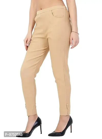 Women's Beige Flare Pants High Rise | Ally Fashion